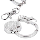 Round Folding Bag Hook Handbag Purse Table Crystal Hanger Holder Keychain