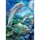 5D DIY Full Round Diamond Painting Dolphin Modern Cross Stitch (LG308)