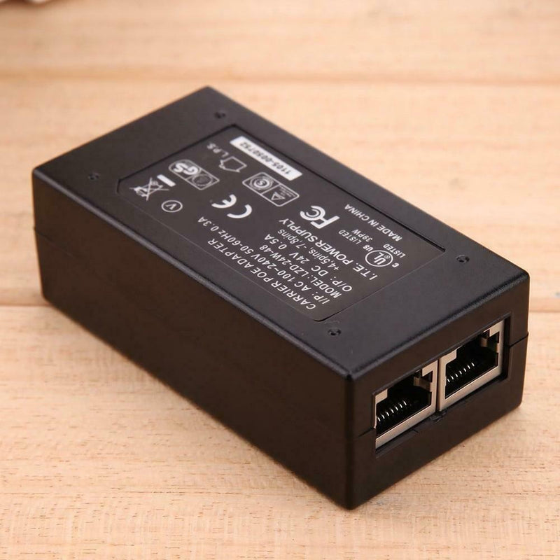 24V 0.5A 24W Desktop POE Power Injector Ethernet Adapter Surveillance CCTV