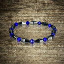 Fashion Natural Stone Magnetite Black Gallstone Beaded Bracelet Health Bang