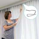 100 Pack Metal Curtain Hooks Drapery Hook Pins with Clear Box for Window Cu