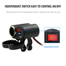 CS-313G1 Motorcycle USB Charger Cigarette Lighter Socket Outlet with Switch