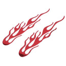 2 in 1 Auto Car Red Plastic Flame Shaped Reflective Stickers