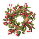 Pine Cone Leaf Berry Wreath for Home Window Door Wall Christmas Decoration
