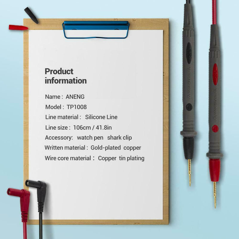 1 Pair PT1008 Universal Digital Multimeter Pens 1000V 20A Probe Test Pen
