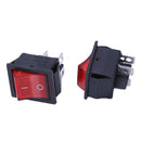 5 x Red Illuminated Light On/Off DPST Boat Rocker Switch 16A/250V 20A/125V