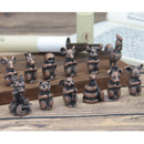 2Pcs Copper Chinese Twelve Zodiac Incense Stick Stand Burner Snakes &Dragon