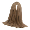 2PCS Muslim Jewish Long Scarves Solid Pleated