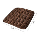 12V Heated Car Seat Cushion Diamond Grid Pattern Front Seat Pad (Brown)