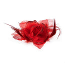 Bride Head Decoration Feather Organza Roses Red Hair Band Scrunchy Hair Flo T5O7