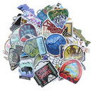 65Pcs Hiking Travel Stickers Adventure Outdoor Landscape Waterproof Pvc Dec JR