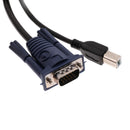 USB Male TO BM Male Printer Cable+VGA Extension Male to Male KVM Cable