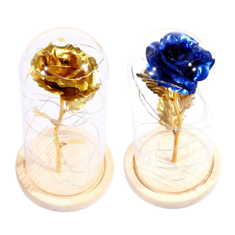 Mini Light Nightlight Rose Shaped With Wood