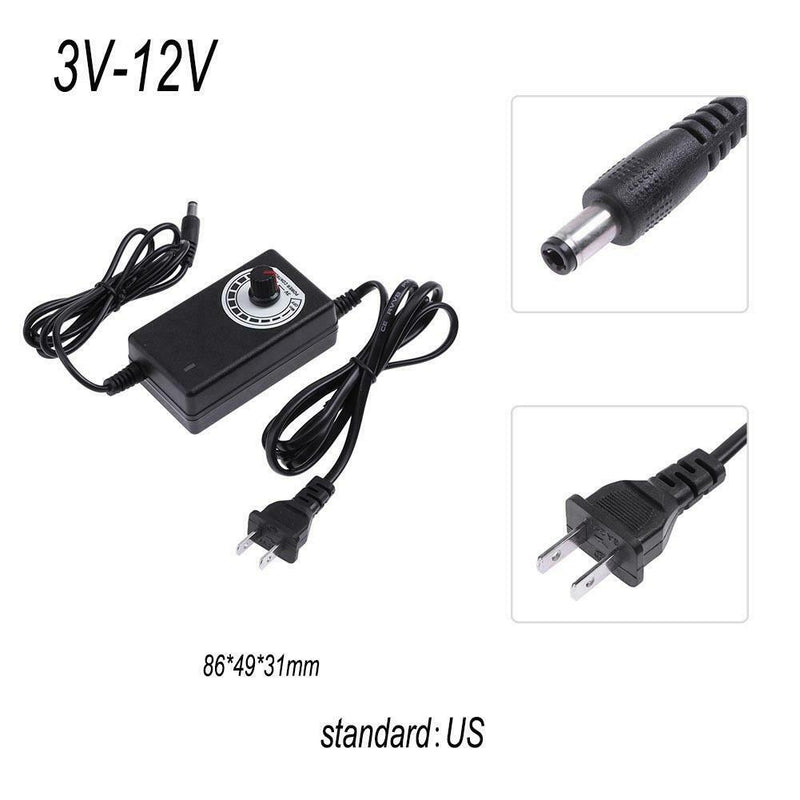 AC to DC Adapter 3-12V 2A Adjustable Power Supply Motor Speed Controller US