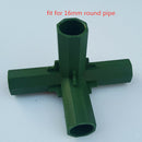 2pcs Green Plastic 16mm Greenhouse Pipe Fittings PVC Building Fittings 4L