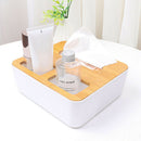 Wooden Tissue Box Holder Remote Control Pen Desk Storage Box For Home And