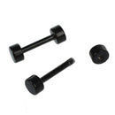 1 Pair of Men's Barbell Titanium steel Ear Studs Earrings 3mm Black N4Y1
