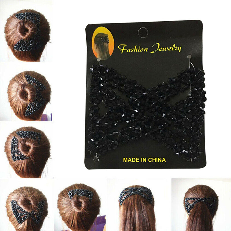 Stretchy Comb Slide Magic Beads Easy Hair Clips Double Clips