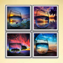 4 Pack Wine Glass DIY 5D Diamond Painting Kits Full Drill Cross Stitch Kits