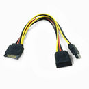 5 pcs 15 Pin SATA Male to 2 SATA Splitter Female Power Cable N8Q7