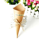 100Pcs/Set Retro Folding Kraft Paper Confetti Cone Bouquet With Ropes Weddi A5D9