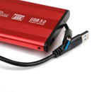 YD5 Aluminum 2.5 Hard Drive Case SATA to USB 3.0 HDD SSD Enclosure (Red)