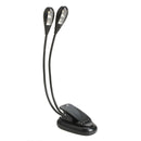 Super Dual Arm 4 LED Flexible Book Light Clip-on Music Stand Computer Lamp