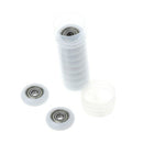 10Pcs Nylon Plastic Carbon Steel Bearing Pulley Wheel Embedded Groove 5x23x7.3mm