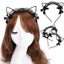 Women Lace Cat Ears Headband Bells Party Costume Fancy Dress Hair Hoop  OZ
