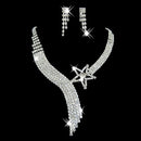 Prom Party Wedding Bridal  Crystal Rhinestone Star Necklace Earring Set Best SE