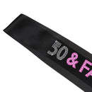 50th Birthday Sash 50 & FABULOUS Rhinestone Satin Sashes Birthday Party Decor  Z