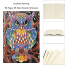 DIY Owl Special Shaped Diamond Painting 50 Page A5 Sketchbook Painting Book