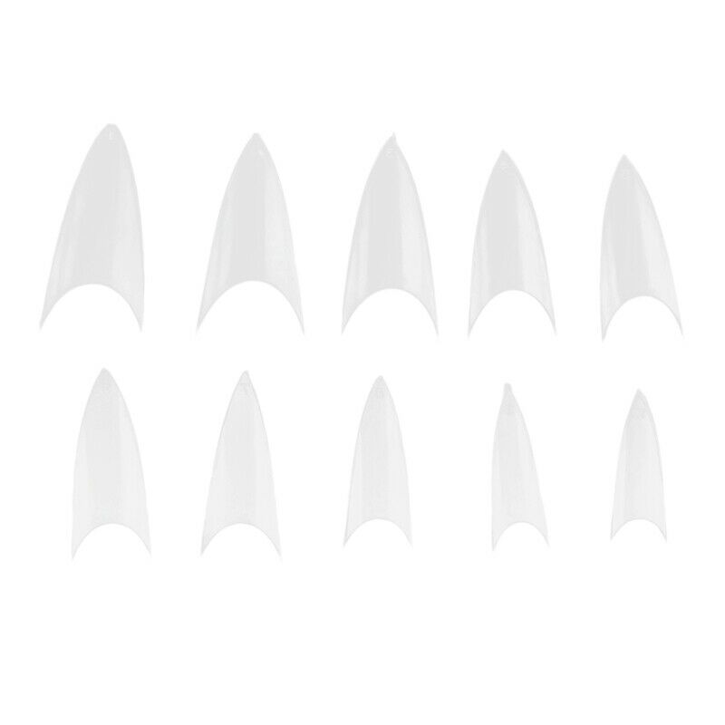 Vip Beauty Shop 500 Clear Sharp Ending Stiletto Acrylic False Nail Art Tips J9Q4