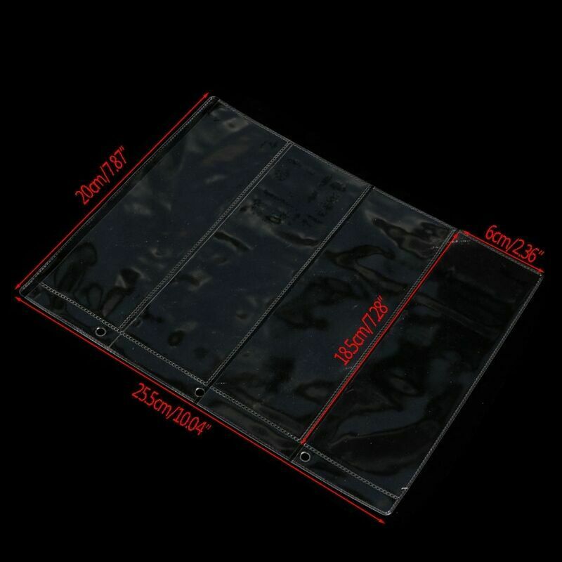 1 Sheet 4 Pockets Album Pages Money Bill Note Currency Holder Storage Collection