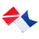 2x Outdoor Diver-Down Boat Flag, Red & Blue Dive