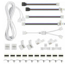 95pcs 10mm Solderless 4Pin Connector Clip for 5050 RGB LED Strip Light Power