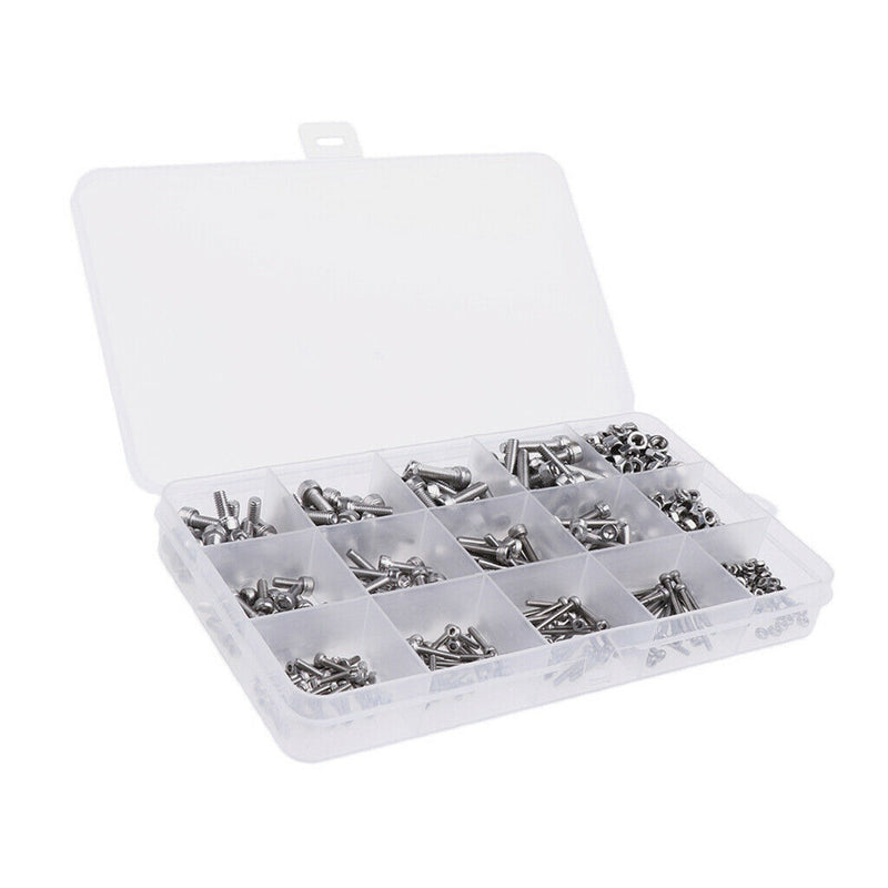 535 Pieces Socket Cap Screw Hex Head Bolts Nuts Assortment Kit Set-M2 M3 M4