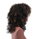 Dark Brown Synthetic Kinky Curly Wigs for Women Ombre Short Blonde Wig Afri