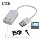 External USB2.0 Virtual 7.1 Channel Audio Sound Card White Converter Adapter New