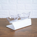 2Pcs Pet Bowl Cat Ears Shape Pet Feeding Bowl Drinking Water Bowl With Pet