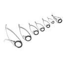 7pcs Stainless Steel Fishing Rod Double Leg Guides Tips Repair Kit Eye Rings