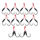10Pcs Fishing Dual Assist Hook With PE Line Super Strong Braid Assist Cords