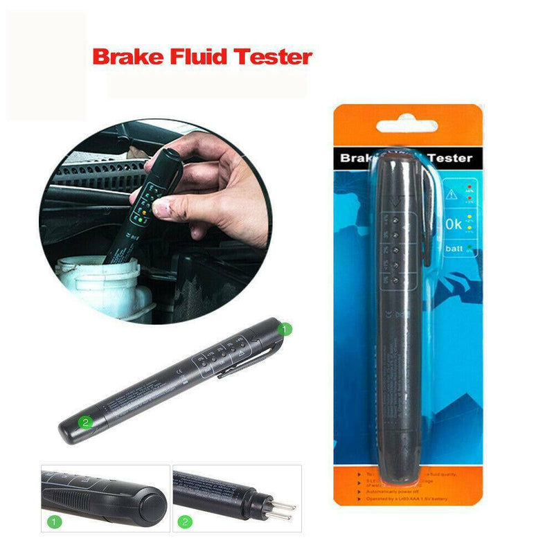 Car Brake Fluid Tester DOT3 DOT4 LED Indicator Moisture Compact Water Test Pen