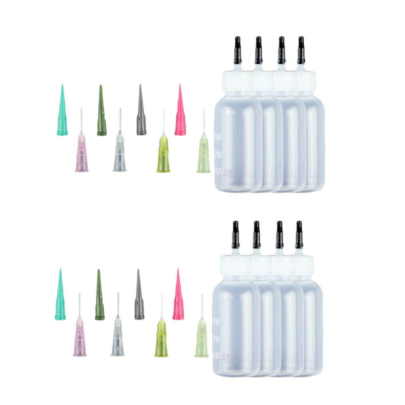 24Pcs 30ml Ink Syringe Bottles with Paint Liquid Dispensing Needle Tips Kit