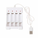 White AA/AAA Rechargeable Battery Smart Charger Universal USB 4-slot charging