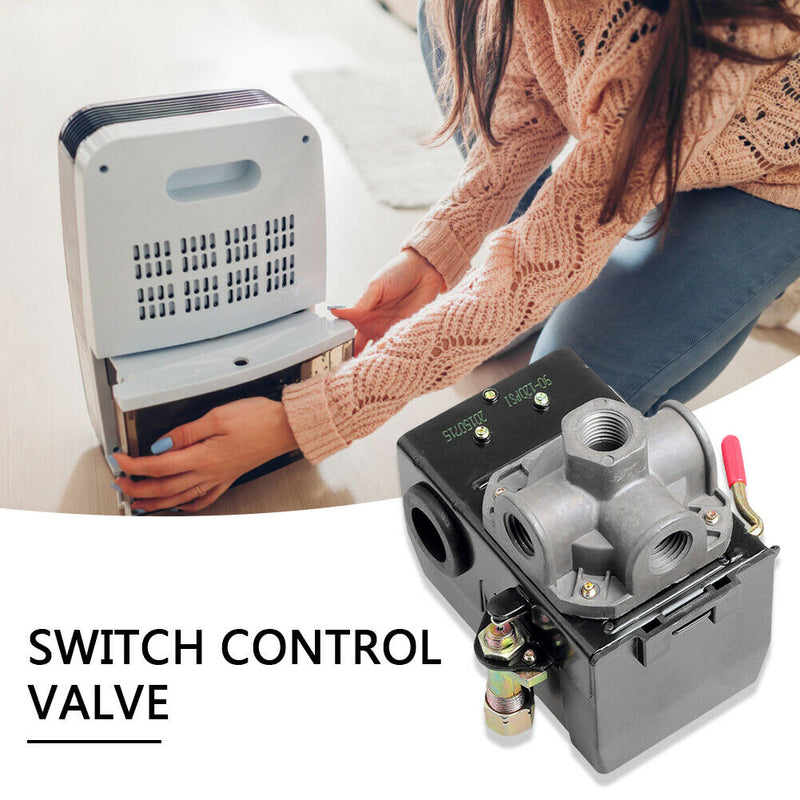 Heavy Duty Air Compressor Pressure Switch 90-120 PSI 4 Port with Unloader