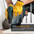 5pcs Alloy Steel Anti-slip Magnetic Phillips Head Electric Screwdriver Bits