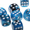 10x Blue Black Dices D6 Six Sided 16mm D6 for MTG RPG Table Board Game Toys