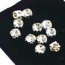 100x Crystal Rhinestone Sew On Loose Faceted Beads for DIY Sewing Crafts 8mm