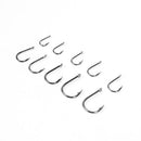 100pcs/box Steel Fishhooks Black Flattened Fishing Hooks Set with Barbed